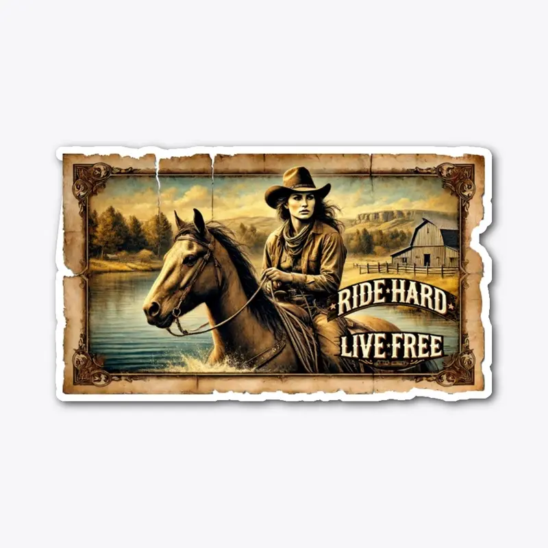 Ride Hard Live Free - Cowgirl